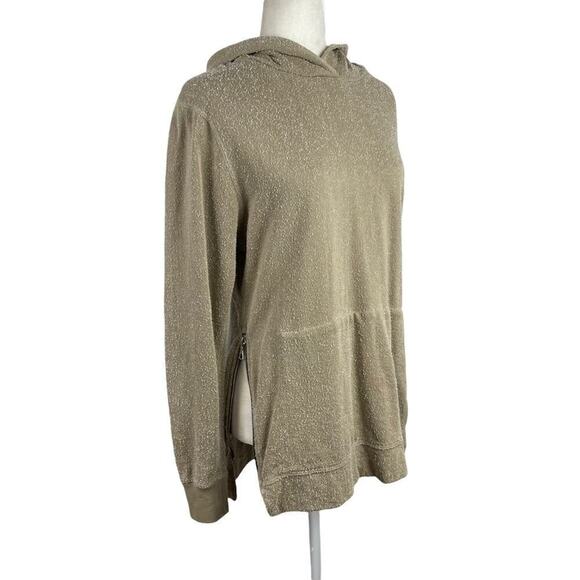 John Elliott Hooded Villain Slim Fit Sweatshirt in Sand Speckled Size 2 Medium - Picture 13 of 13